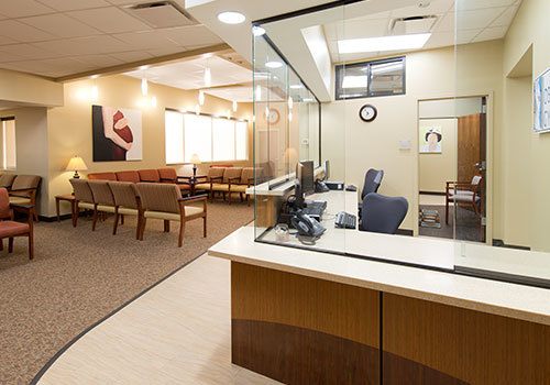 Sylacauga OB/GYN front desk and waiting room