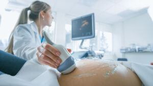 A mother getting an ultrasound at Sylacauga OB-GYN