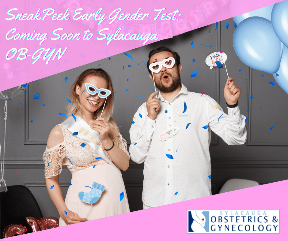 Happy young couple holding balloons with inscription boy or girl during gender reveal party